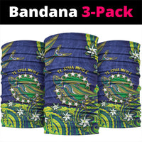 Cook Islands Language Week Neck Gaiter Flying Fish 15 Stars Tribal Patterns