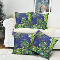 Cook Islands Language Week Pillow Cover Flying Fish 15 Stars Tribal Patterns