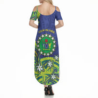 Cook Islands Language Week Summer Maxi Dress Flying Fish 15 Stars Tribal Patterns