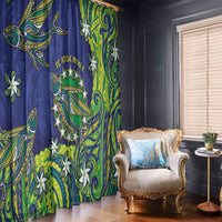 Cook Islands Language Week Window Curtain Flying Fish 15 Stars Tribal Patterns