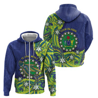 Cook Islands Language Week Zip Hoodie Flying Fish 15 Stars Tribal Patterns