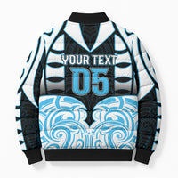 Custom Aotearoa Ngati Kahungunu Bomber Puffer Jacket New Zealand Traditional Maori Pattern