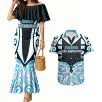 Custom Aotearoa Ngati Kahungunu Couples Matching Mermaid Dress and Hawaiian Shirt New Zealand Traditional Maori Pattern