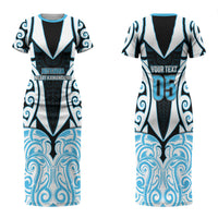 Custom Aotearoa Ngati Kahungunu Couples Matching Short Sleeve Bodycon Dress and Long Sleeve Button Shirt New Zealand Traditional Maori Pattern DT05 - Polynesian Pride