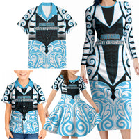 Custom Aotearoa Ngati Kahungunu Family Matching Long Sleeve Bodycon Dress and Hawaiian Shirt New Zealand Traditional Maori Pattern DT05 - Polynesian Pride