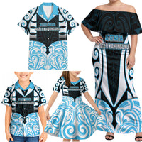 Custom Aotearoa Ngati Kahungunu Family Matching Off Shoulder Maxi Dress and Hawaiian Shirt New Zealand Traditional Maori Pattern DT05 - Polynesian Pride