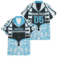 Custom Aotearoa Ngati Kahungunu Family Matching Off Shoulder Maxi Dress and Hawaiian Shirt New Zealand Traditional Maori Pattern DT05 Dad's Shirt - Short Sleeve Blue - Polynesian Pride