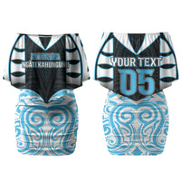 Custom Aotearoa Ngati Kahungunu Family Matching Off Shoulder Short Dress and Hawaiian Shirt New Zealand Traditional Maori Pattern