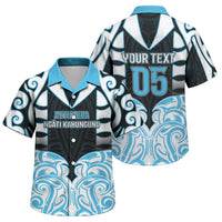 Custom Aotearoa Ngati Kahungunu Family Matching Tank Maxi Dress and Hawaiian Shirt New Zealand Traditional Maori Pattern DT05 Son's Shirt Blue - Polynesian Pride