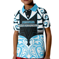 Custom Aotearoa Ngati Kahungunu Kid Polo Shirt New Zealand Traditional Maori Pattern