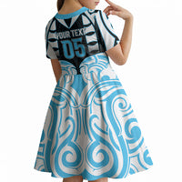 Custom Aotearoa Ngati Kahungunu Kid Short Sleeve Dress New Zealand Traditional Maori Pattern DT05 - Polynesian Pride