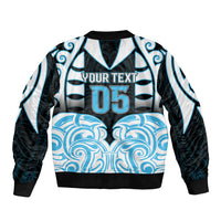 Custom Aotearoa Ngati Kahungunu Sleeve Zip Bomber Jacket New Zealand Traditional Maori Pattern