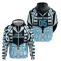 Custom Aotearoa Ngati Kahungunu Zip Hoodie New Zealand Traditional Maori Pattern