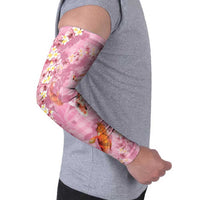 Pink Palaka Hawaiian And Japanese Arm Sleeves Sakura Lei With Koi Fish DT05 - Polynesian Pride