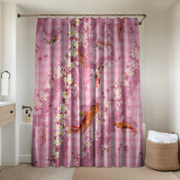 Pink Palaka Hawaiian And Japanese Bathroom Set Sakura Lei With Koi Fish - Polynesian Pride