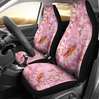 Pink Palaka Hawaiian And Japanese Car Seat Cover Sakura Lei With Koi Fish - Polynesian Pride