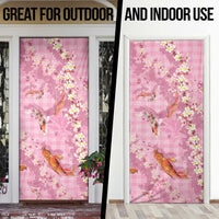 Pink Palaka Hawaiian And Japanese Door Cover Sakura Lei With Koi Fish DT05 - Polynesian Pride