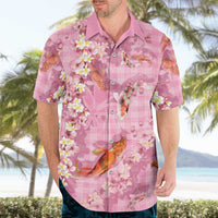 Pink Palaka Hawaiian And Japanese Hawaiian Shirt Sakura Lei With Koi Fish DT05 - Polynesian Pride