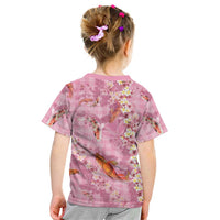 Pink Palaka Hawaiian And Japanese Kid T Shirt Sakura Lei With Koi Fish DT05 - Polynesian Pride