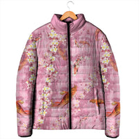 Pink Palaka Hawaiian And Japanese Padded Jacket Sakura Lei With Koi Fish DT05 - Polynesian Pride