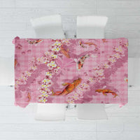 Pink Palaka Hawaiian And Japanese Tablecloth Sakura Lei With Koi Fish DT05 Pink - Polynesian Pride