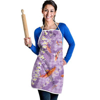 Purple Palaka Hawaiian And Japanese Apron Sakura Lei With Koi Fish DT05 - Polynesian Pride