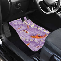 Purple Palaka Hawaiian And Japanese Car Mats Sakura Lei With Koi Fish - Polynesian Pride