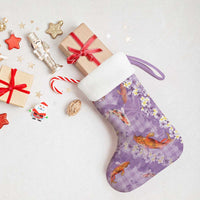 Purple Palaka Hawaiian And Japanese Christmas Stocking Sakura Lei With Koi Fish - Polynesian Pride