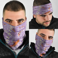 Purple Palaka Hawaiian And Japanese Neck Gaiter Sakura Lei With Koi Fish DT05 - Polynesian Pride
