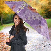 Purple Palaka Hawaiian And Japanese Umbrella Sakura Lei With Koi Fish DT05 - Polynesian Pride