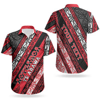 Personalised Aotearoa Te Arawa Couples Matching Short Sleeve Bodycon Dress and Hawaiian Shirt New Zealand Maori Tribal Fern Pattern DT05 - Polynesian Pride
