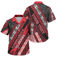 Personalised Aotearoa Te Arawa Family Matching Mermaid Dress and Hawaiian Shirt New Zealand Maori Tribal Fern Pattern DT05 Son's Shirt Red - Polynesian Pride