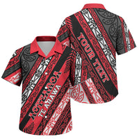 Personalised Aotearoa Te Arawa Family Matching Puletasi and Hawaiian Shirt New Zealand Maori Tribal Fern Pattern DT05 Son's Shirt Red - Polynesian Pride