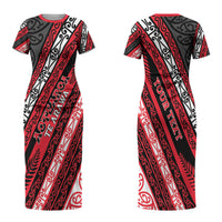 Personalised Aotearoa Te Arawa Family Matching Short Sleeve Bodycon Dress and Hawaiian Shirt New Zealand Maori Tribal Fern Pattern
