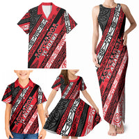 Personalised Aotearoa Te Arawa Family Matching Tank Maxi Dress and Hawaiian Shirt New Zealand Maori Tribal Fern Pattern DT05 - Polynesian Pride
