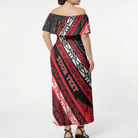 Personalised Aotearoa Te Arawa Off Shoulder Maxi Dress New Zealand Maori Tribal Fern Pattern DT05 - Polynesian Pride