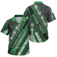 Personalised Aotearoa Ngati Maniapoto Family Matching Long Sleeve Bodycon Dress and Hawaiian Shirt New Zealand Maori Tribal Fern Pattern DT05 Son's Shirt Green - Polynesian Pride