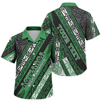 Personalised Aotearoa Ngati Maniapoto Family Matching Off Shoulder Short Dress and Hawaiian Shirt New Zealand Maori Tribal Fern Pattern DT05 Son's Shirt Green - Polynesian Pride