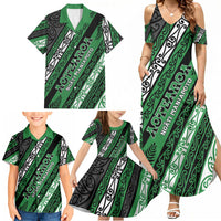 Personalised Aotearoa Ngati Maniapoto Family Matching Summer Maxi Dress and Hawaiian Shirt New Zealand Maori Tribal Fern Pattern DT05 - Polynesian Pride