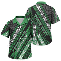 Personalised Aotearoa Ngati Maniapoto Family Matching Summer Maxi Dress and Hawaiian Shirt New Zealand Maori Tribal Fern Pattern DT05 Son's Shirt Green - Polynesian Pride