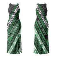 Personalised Aotearoa Ngati Maniapoto Family Matching Tank Maxi Dress and Hawaiian Shirt New Zealand Maori Tribal Fern Pattern DT05 Mom's Dress Green - Polynesian Pride
