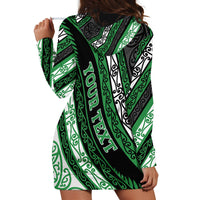Personalised Aotearoa Ngati Maniapoto Hoodie Dress New Zealand Maori Tribal Fern Pattern