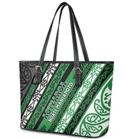 Aotearoa Ngati Maniapoto Leather Tote Bag New Zealand Maori Tribal Fern Pattern