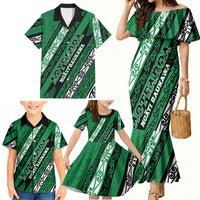 Personalised Aotearoa Ngati Raukawa Family Matching Mermaid Dress and Hawaiian Shirt New Zealand Maori Tribal Fern Pattern DT05 - Polynesian Pride