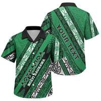 Personalised Aotearoa Ngati Raukawa Family Matching Short Sleeve Bodycon Dress and Hawaiian Shirt New Zealand Maori Tribal Fern Pattern DT05 Son's Shirt Green - Polynesian Pride