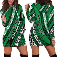 Personalised Aotearoa Ngati Raukawa Hoodie Dress New Zealand Maori Tribal Fern Pattern