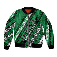 Personalised Aotearoa Ngati Raukawa Sleeve Zip Bomber Jacket New Zealand Maori Tribal Fern Pattern