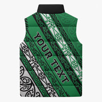 Personalised Aotearoa Ngati Raukawa Sleeveless Puffer Jacket New Zealand Maori Tribal Fern Pattern