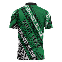 Personalised Aotearoa Ngati Raukawa Zipper Polo Shirt New Zealand Maori Tribal Fern Pattern DT05 - Polynesian Pride