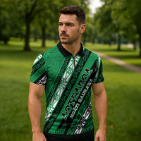 Personalised Aotearoa Ngati Raukawa Zipper Polo Shirt New Zealand Maori Tribal Fern Pattern DT05 - Polynesian Pride